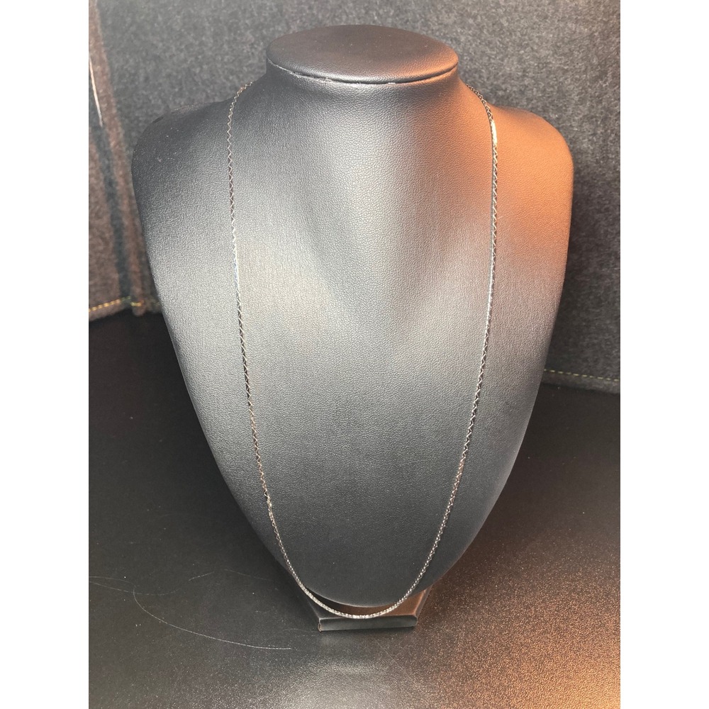 Signed Trifari Diamond Cut Curb Chain Necklace Silver Tone TRIFARI © Vintage 24"